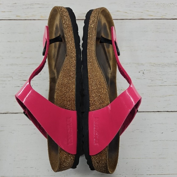 Birkenstock Gizeh Patent Leather Fuchsia Tulip Pink Sandals Women EU 39 US 8-8.5 main image 1